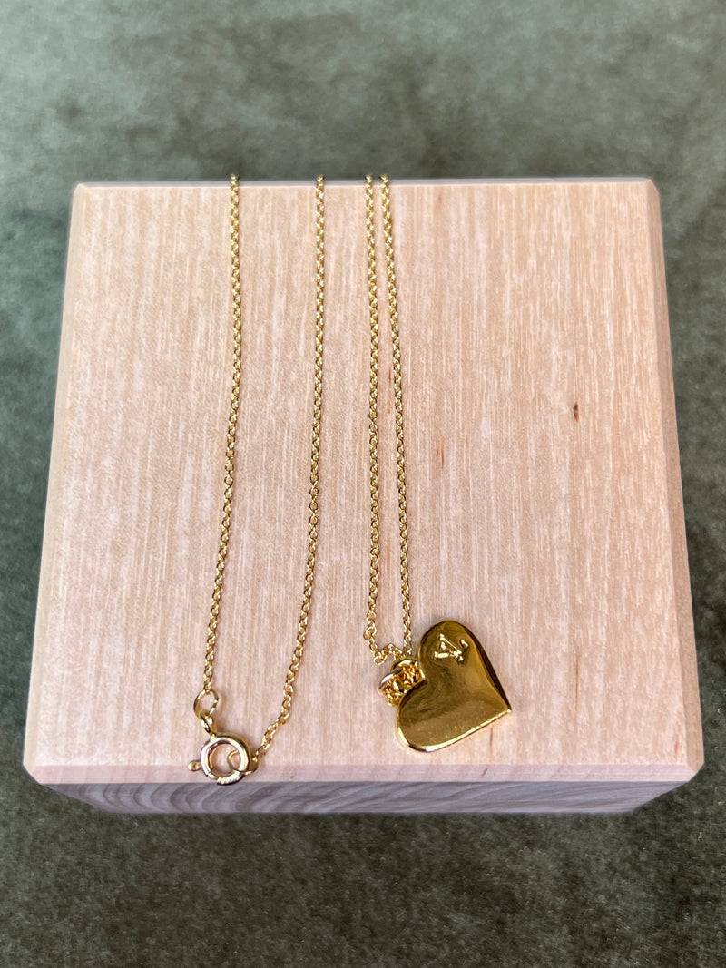 Repurposed LV Heart Necklace Gold