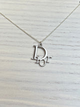 Repurposed Dior Logo Necklace Silver