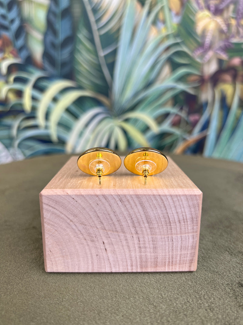 Repurposed CC Button Earrings Red
