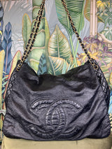 Chanel large postina bag grained shiny