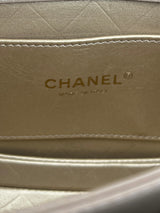 Chanel flap bag half moon beige