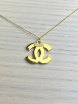 Repurposed Big CC Necklace Gold