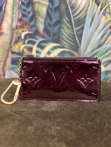 Louis Vuitton dark red Monogram Vernis Key Pouch