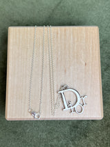 Repurposed Dior Logo Necklace Silver