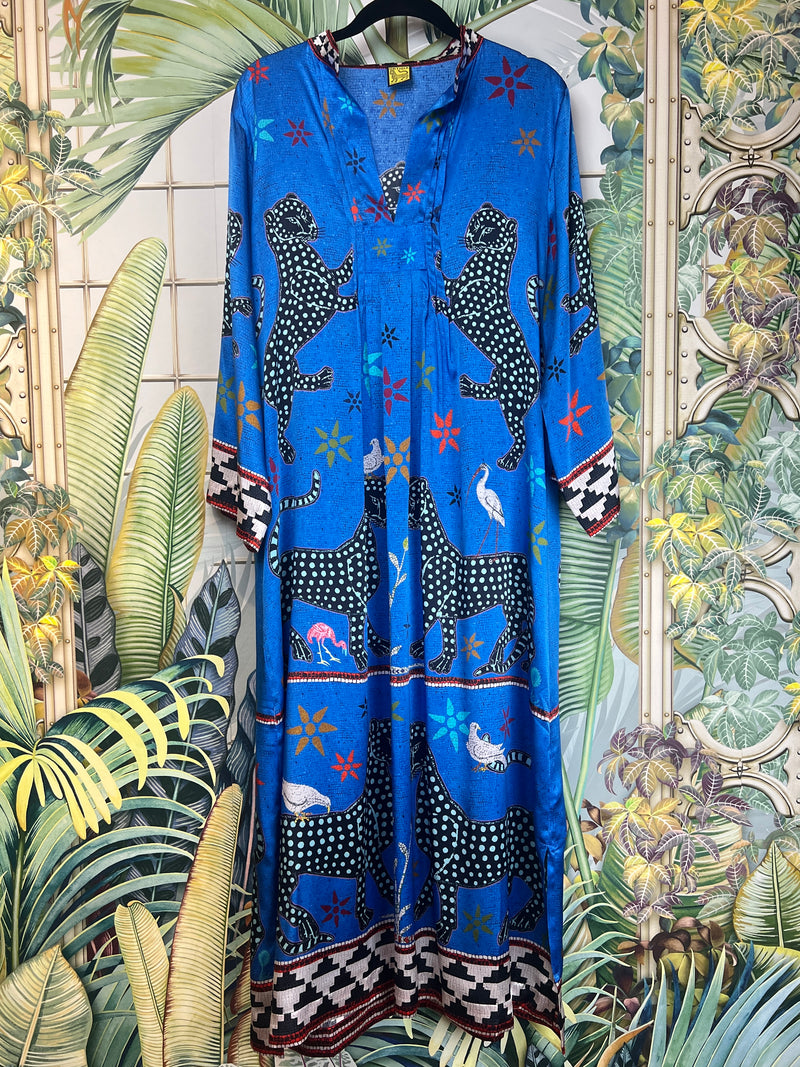 Ortigia Silk Blue Mosaic Kaftan