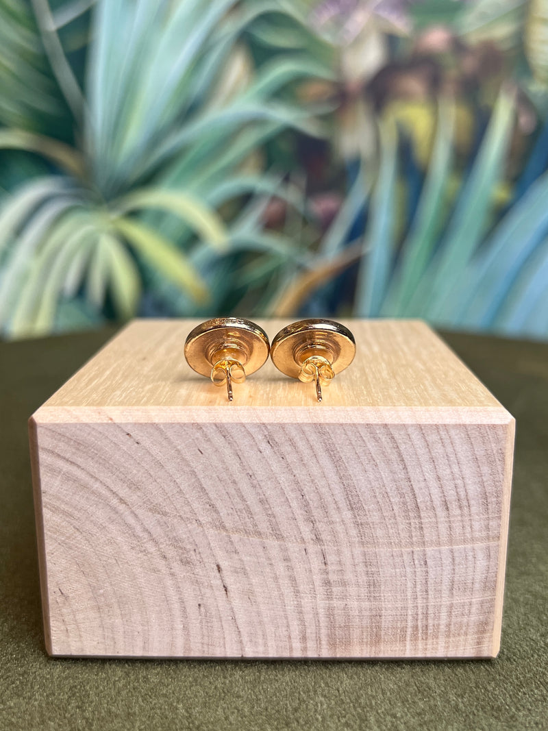 Repurposed CC Star Earrings Black/Gold