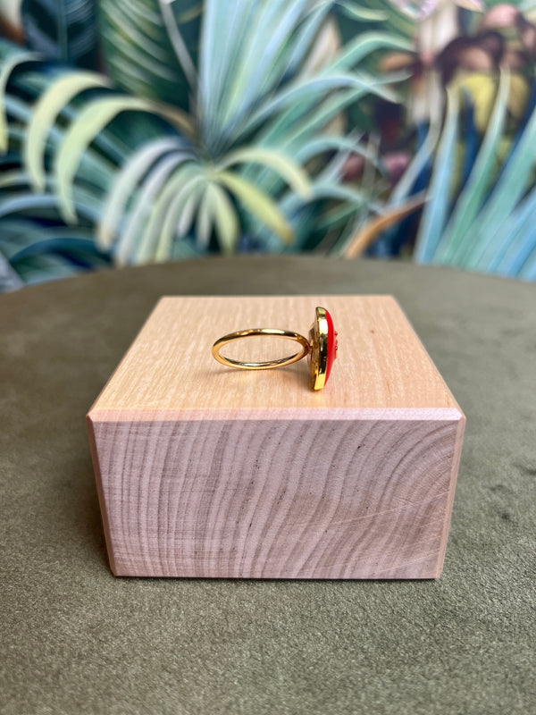 Repurposed CC Heart Ring Red/Gold