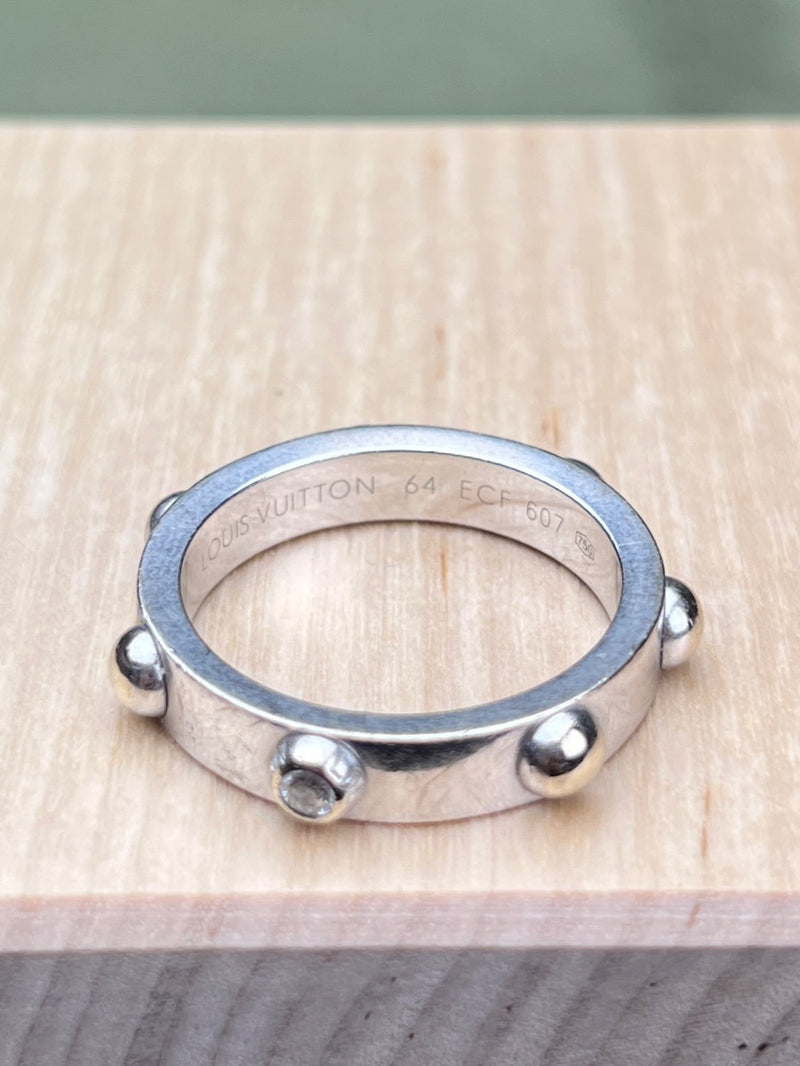 Louis Vuitton Empreiente Diamond Platinum Band Ring, size 64