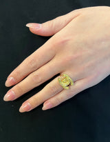 Repurposed CC Logo Ring Quilted/Gold