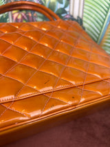 Chanel Medallion tote shiny orange leather