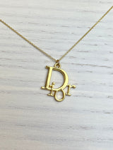 Repurposed Dior Logo Necklace Gold