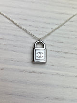 Repurposed CC Lock Necklace Silver