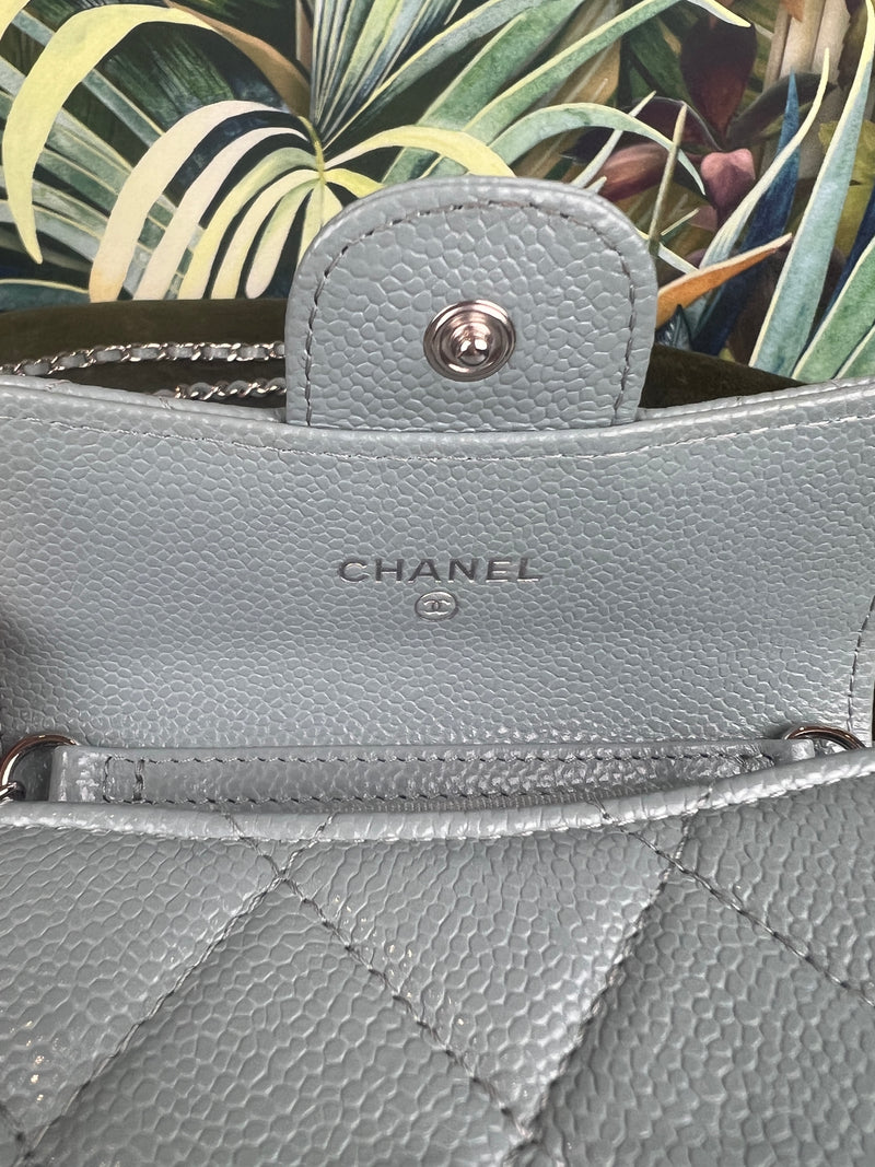 Chanel mint green mini wallet on chain