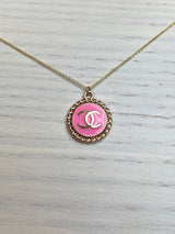 Repurposed Goldrope Necklace Pink/Gold