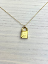 Repurposed CC Lock Necklace Gold