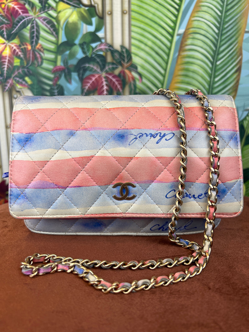 Chanel Wallet on chain limited edition watercolored