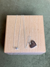 Repurposed LV Heart Necklace Silver