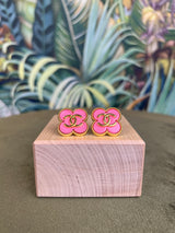 Repurposed CC Flower Earrings pink/Gold