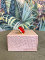 Repurposed CC Button Earrings Red