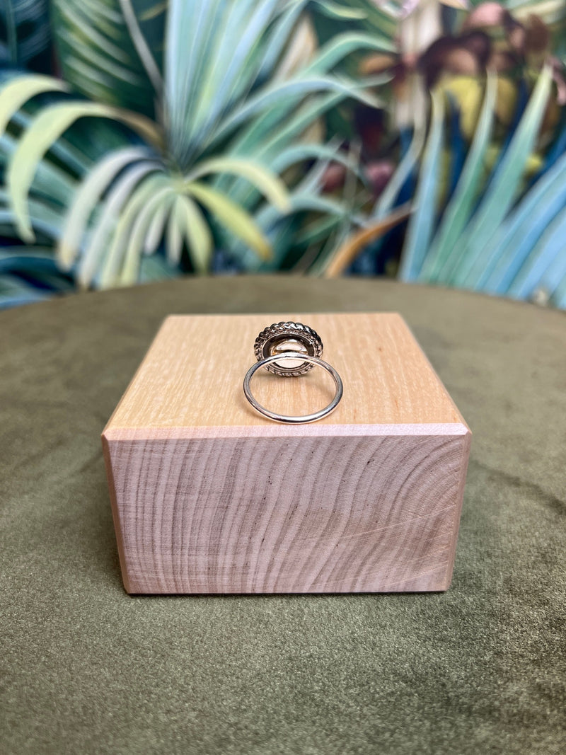 Repurposed CC Ring  Small White/Silver