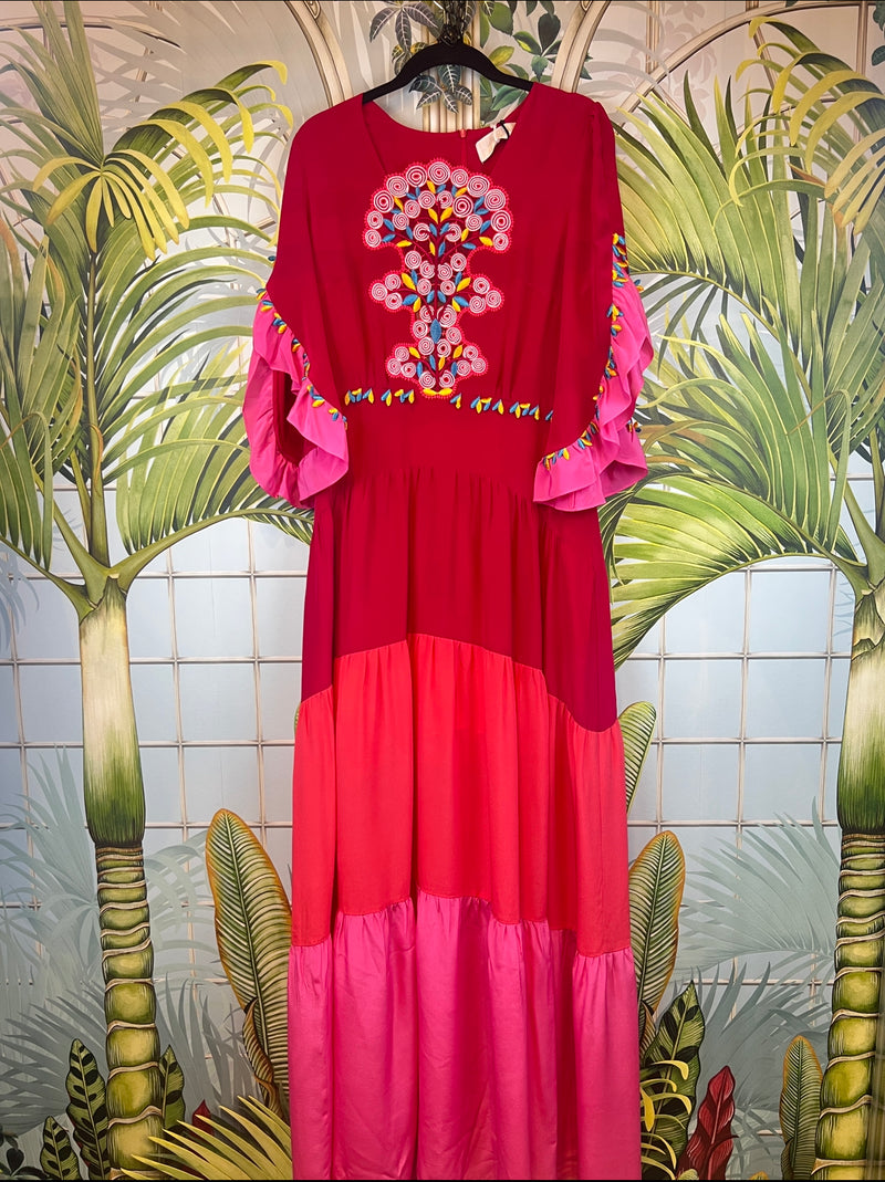 peter pilotto red dress Peter Pilotto Raffle Wrap Silk Dress