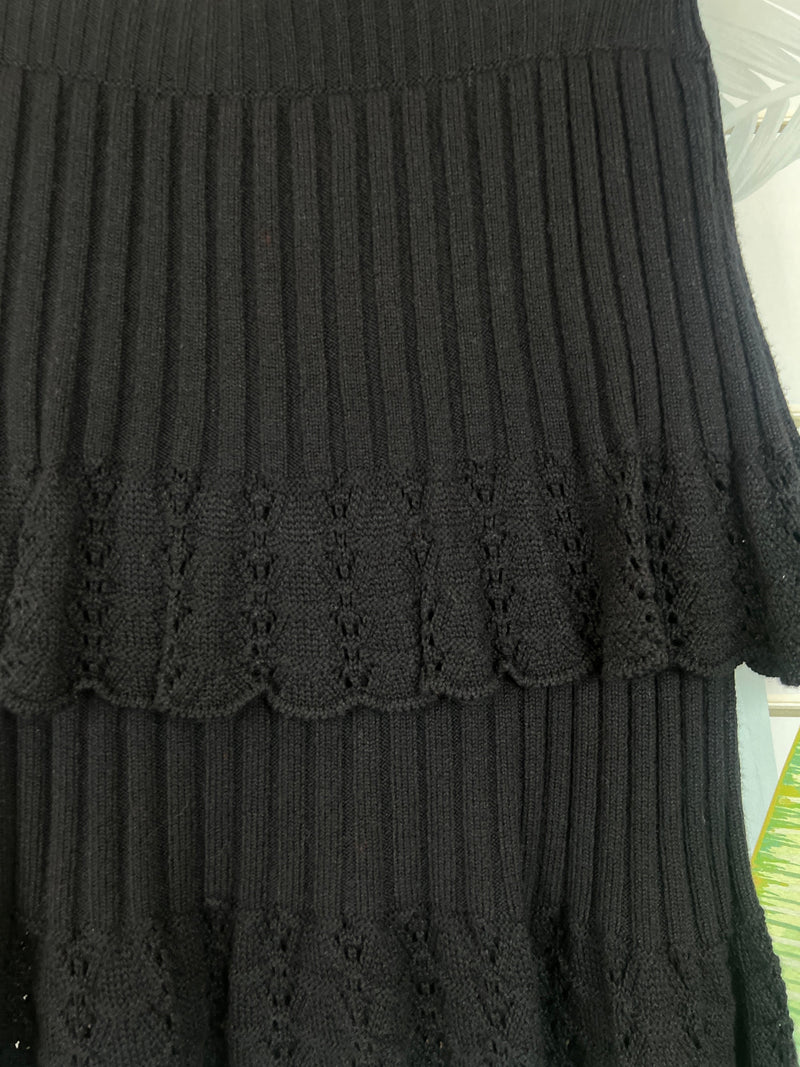 Virgina ajore knit mini skirt black