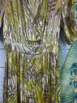 Tropical Hibiscus Silk lurex jacquard maxi dress