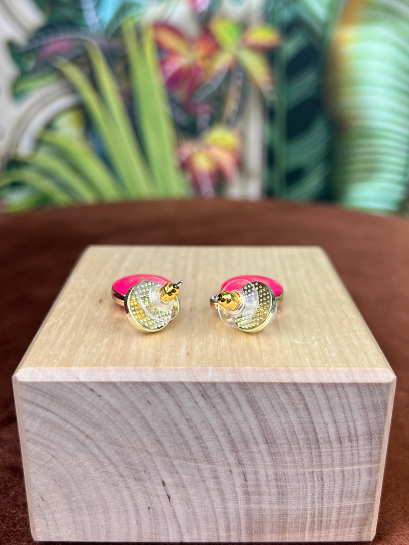 Repurposed LV pearl earrings bright pink