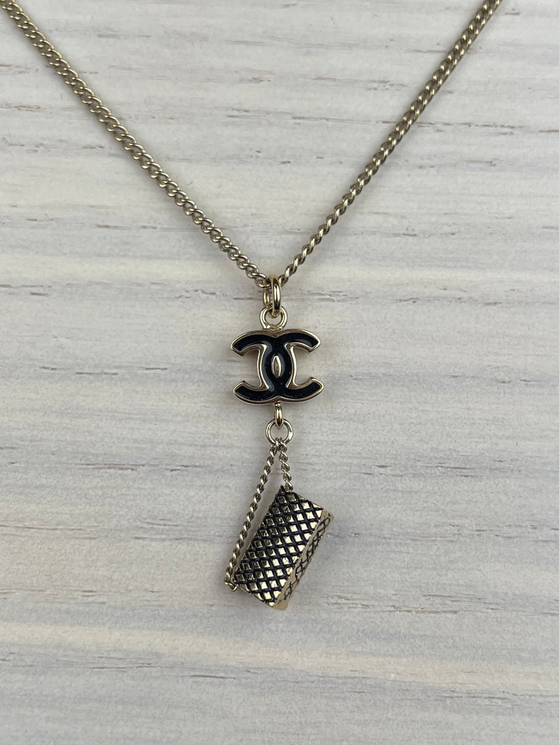 Authentic Chanel Gold/Champagne Strass Crystal CC Logo Pendant Necklace  -Brand N | eBay