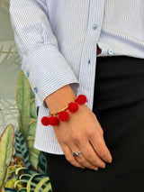 POM POM Bracelet red