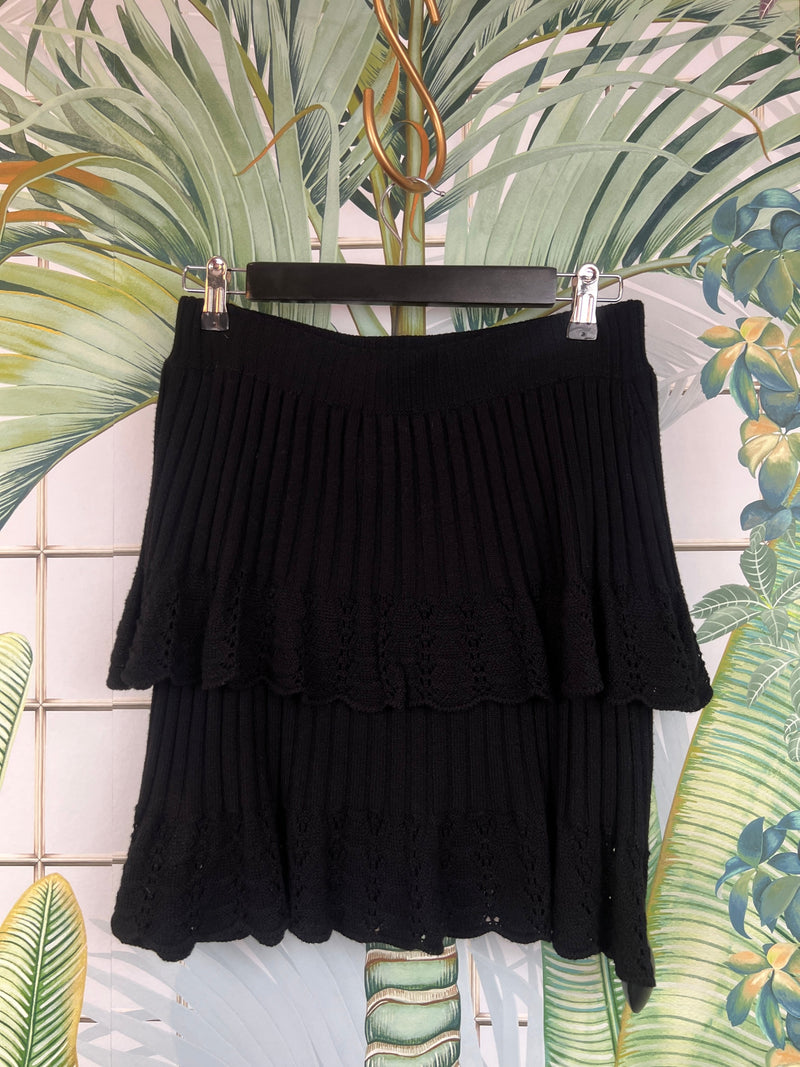 Virgina ajore knit mini skirt black