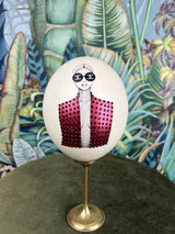 Hand painted ostrich egg Coco red