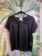 Arizona Silk satin eyelet top