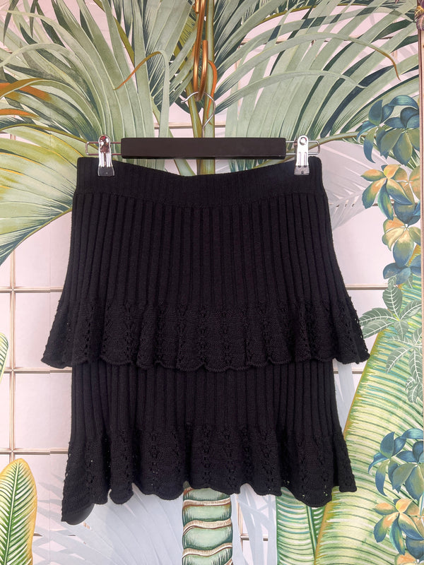 Virgina ajore knit mini skirt black