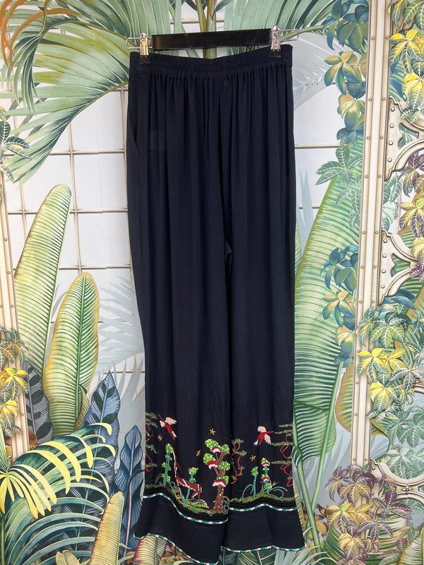 MEMORIES OF UTOPIA EMBELLISHED RELAXED CREPE TROUSER