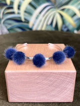 POM POM Bracelet blue