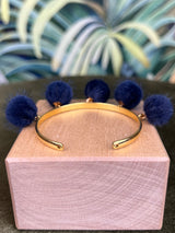 POM POM Bracelet dark blue