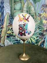Hand painted ostrich egg LV bunnies