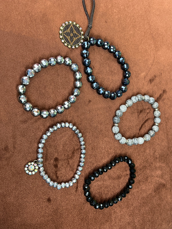 Repurposed pearl Bracelets Silver