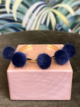 POM POM Bracelet dark blue