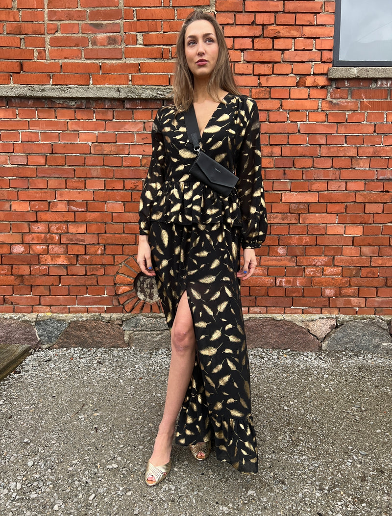 Forever Unique dress gold feathers A Piece Lux Forever Unique dress gold feathers A Piece Lux