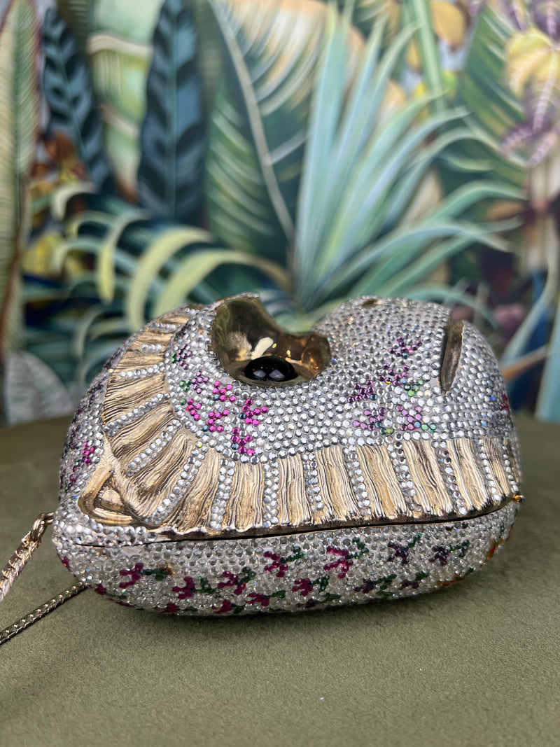 Judith Leiber monkey glitter bag