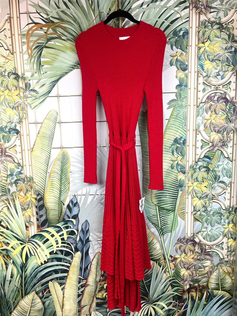 Virgina ajore knit dress red