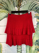 Virgina ajore knit mini skirt red